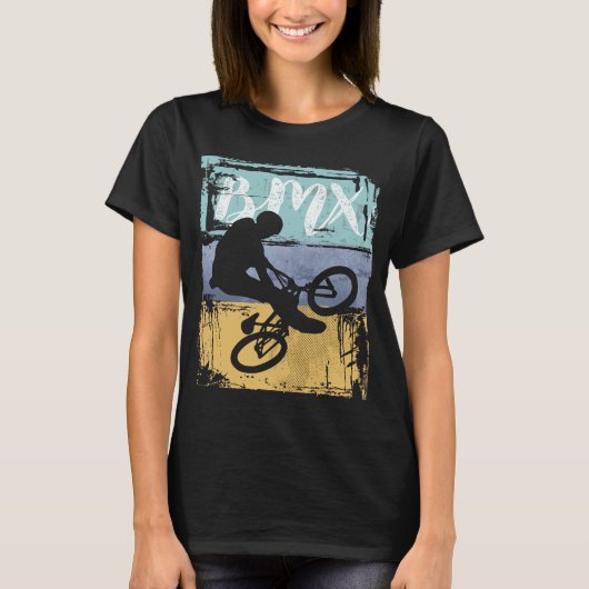 BMX T-Shirt - Vintager Retro BMX Bike Rider (Vorderseite)