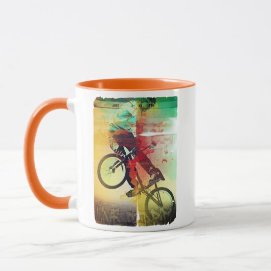 BMX Trick Bicycle Rider Tasse (Links)
