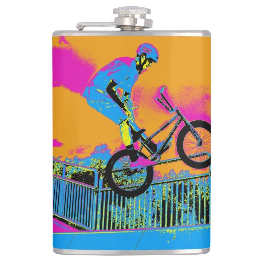 BMX Trickster - BMX Trick Bike Flachmann (Vorderseite)