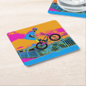 BMX Trickster - BMX Trick Bike Rechteckiger Pappuntersetzer (angewinkelt)