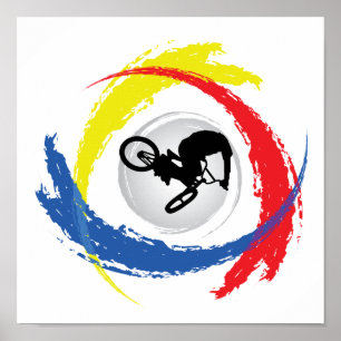 BMX Tricolor Emblem Poster