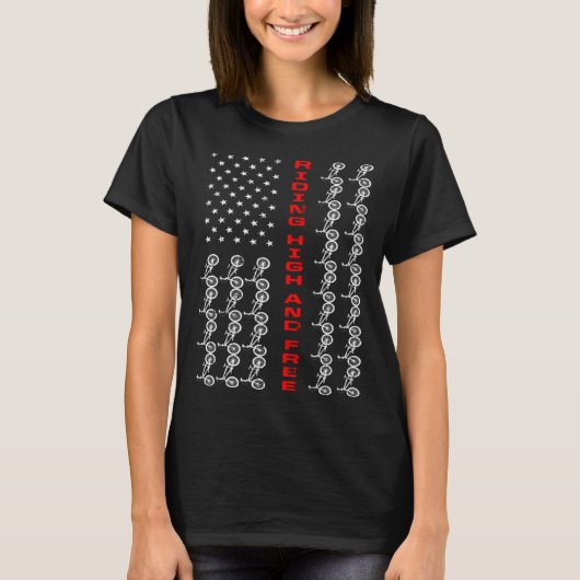 BMX US Flag Riding High And Free T-Shirt (Vorderseite)