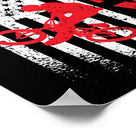 BMX USA Fahnensport Fan Radfahren Poster (Ecke)