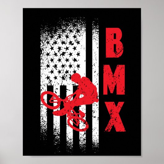 BMX USA Fahnensport Fan Radfahren Poster (Vorne)