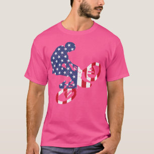 BMX USA Flaggengif für alle Fahrradfahrer in Ameri T-Shirt