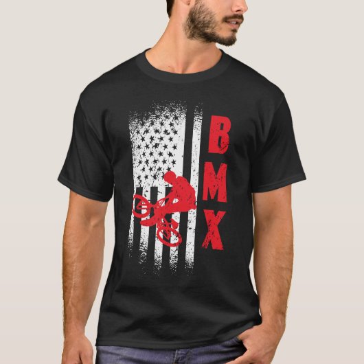 BMX USA - USA - Flaggensport-Fan T-Shirt (Vorderseite)