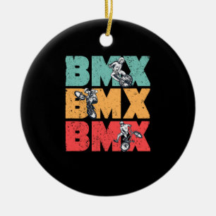 BMX Vintage Fahrrad Motocross Biker Rennen Freesty Keramik Ornament