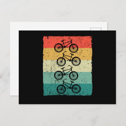 BMX Vintage Fahrradfahrer Postkarte (Vorne/Hinten)