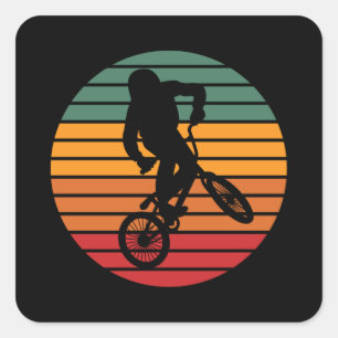 BMX Vintage Freestyle Sportfahrrad Spaß Fahrrad Ge Quadratischer Aufkleber
