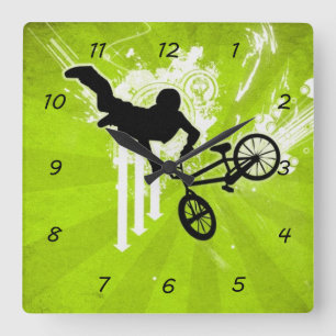 BMX Wall Clock Quadratische Wanduhr