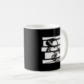 BMX Wheelie Silhouette Urban Lines Kaffeetasse (VorderseiteRechts)