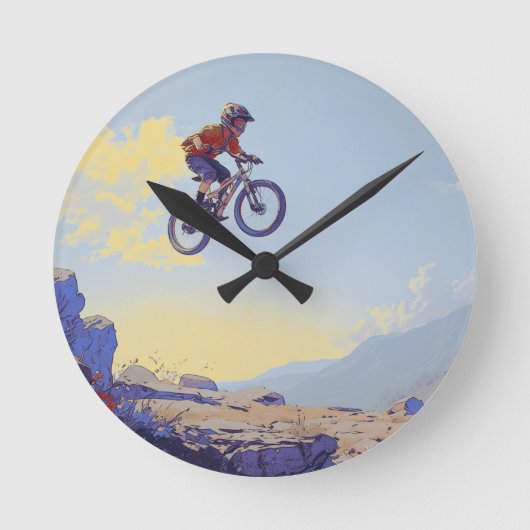 BMXer - BMX Rider Design Runde Wanduhr (Vorderseite)