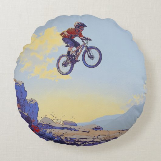 BMXer - BMX Rider Design Rundes Kissen (Vorderseite)