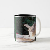 BN Spottdrossel und blaue Jay-Tasse Zweifarbige Tasse (VorderseiteRechts)