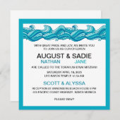 B'nai Mitzvah Moderner Strand Blau Einladung (Vorne/Hinten)