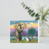 Bndr-StFrancis-Sheltie-Leah-nocat Postkarte (Stehend Vorderseite)