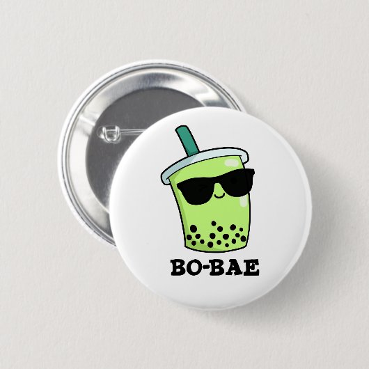 Bo-bae Funny Boba Tea Pun Button (Vorne & Hinten)