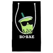 Bo-bae Funny Boba Tea Pun Dark BG Kleine Geschenktüte (Vorderseite)