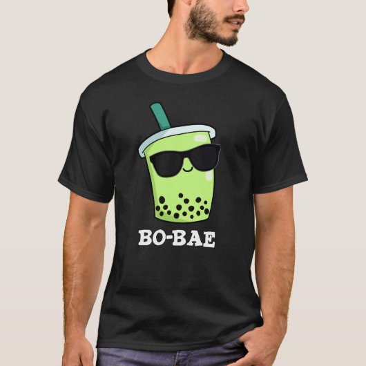 Bo-bae Funny Boba Tea Pun Dark BG T-Shirt (Vorderseite)
