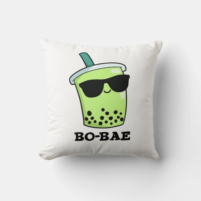 Bo-bae Funny Boba Tea Pun Kissen (Vorderseite)