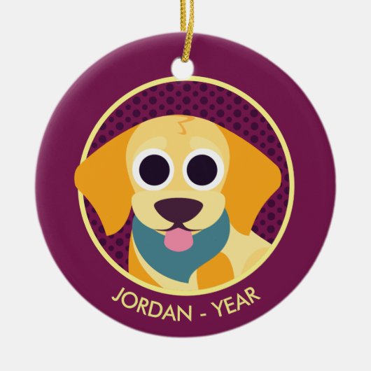 BO der Hund Keramik Ornament (Vorne)