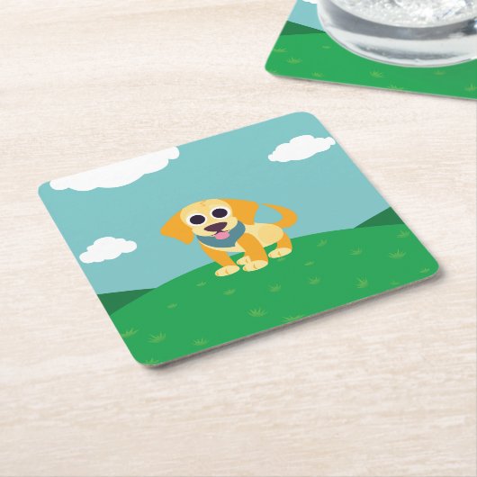 BO der Hund Rechteckiger Pappuntersetzer (angewinkelt)