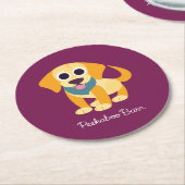 BO der Hund Runder Pappuntersetzer (Angewinkelt)