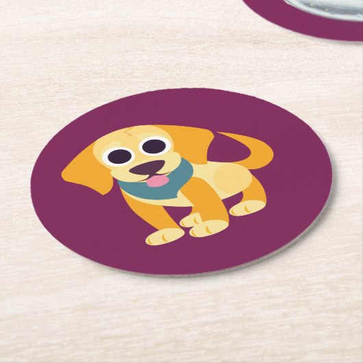 BO der Hund Runder Pappuntersetzer (Angewinkelt)