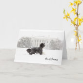 Bo Obama im Schnee Karte (Gelbe Blume)