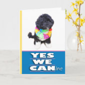 BO Obama JA WIR Hunde- Gruß-Karte Karte (Gelbe Blume)