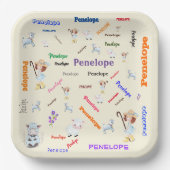 BO PEEP KINDERZIMMER RHYME Word Cloud Name Collage Pappteller (Vorderseite)