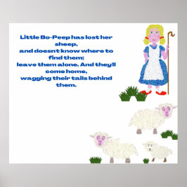 Bo-Peep lustig spitzhimmlisch gepunktetes Kinderzi Poster