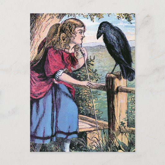 Bo-Peep und die Crow-Vintage Illustration Postkarte (Vorderseite)