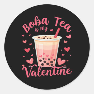 Bo Tea ist mein Valentinstag Milchtee-Blasenliebha Runder Aufkleber