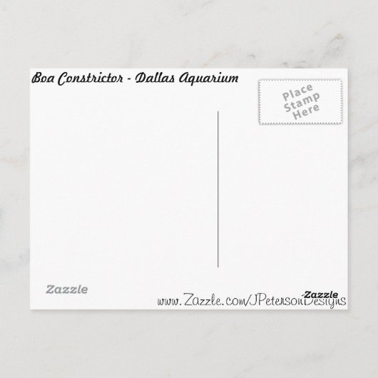 Boa Constrictor # 1 Postkarte (Rückseite)