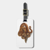 Boa Constrictor Coiled, Flicking Tongue Gepäckanhänger (Vorderseite vertikal)