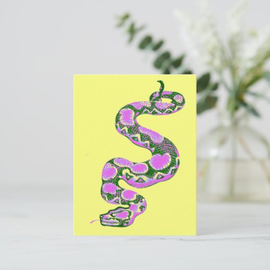 Boa Constrictor Pop Art Postkarte (Stehend Vorderseite)