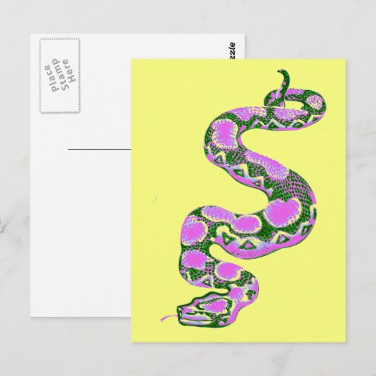 Boa Constrictor Pop Art Postkarte (Vorne/Hinten)