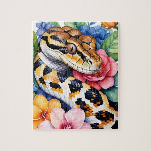 Boa Constrictor Schlangenfamilien-Porträt Puzzle (Vertikal)