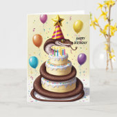 Boa Constrictor wrapierte um Kuchen Karte (Gelbe Blume)