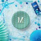 Boa Ripple in Green + Aqua Personalisiert Pappteller (Party)