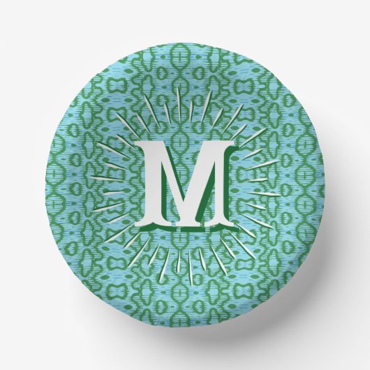 Boa Ripple in Green + Aqua Personalisiert Pappteller (Vorderseite)