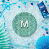 Boa Ripple in Green + Aqua Personalisiert Pappteller (Party)