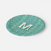 Boa Ripple in Green + Aqua Personalisiert Pappteller (Schrägansicht)