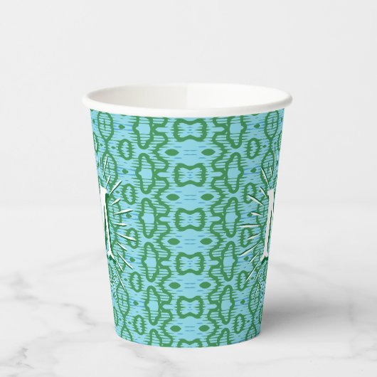 Boa Ripple in Green + Aqua Personalized Pappbecher (Links)