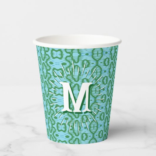 Boa Ripple in Green + Aqua Personalized Pappbecher (Vorderseite)