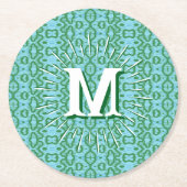 Boa Ripple in Green + Aqua Personalized Runder Pappuntersetzer (Vorderseite)