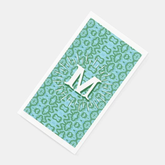 Boa Ripple in Green + Aqua Personalized Serviette (Ecke)