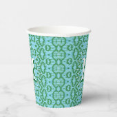 Boa Ripple in Grün + Aqua Personalisiert Pappbecher (Rechts)