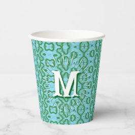 Boa Ripple in Grün + Aqua Personalisiert Pappbecher